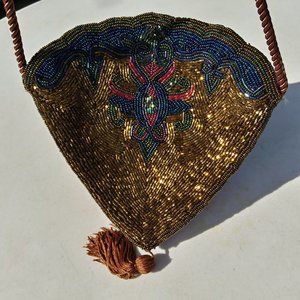 Copper Beaded Decorative Oriental Evening Bag